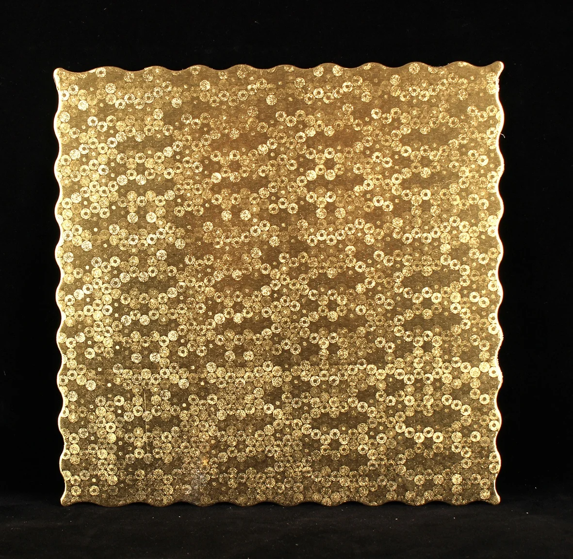 13mm Thick Gold & Silver Corrugated Cake Drum Board Square & round Design with Embossing Printing Handling