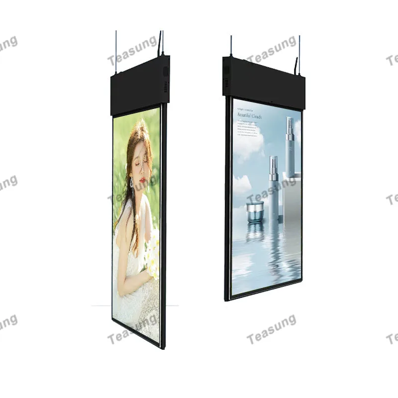 55/43 Inch Hanging Double Sided Transparent Lcd Screen Thin Advertising Digital Video Display Player