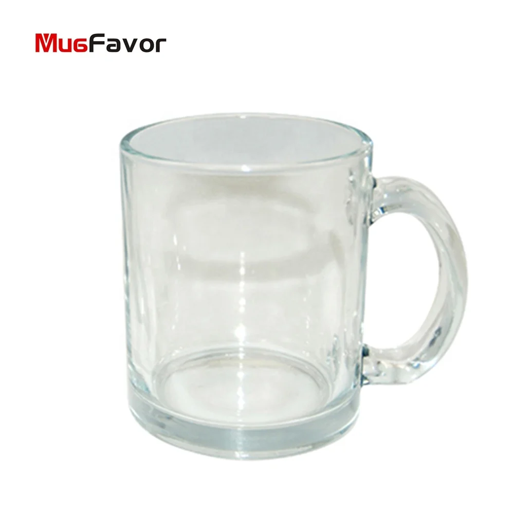 MugFavor Sublimation Wholesale Photo Custom Printing 11oz Glass Coffee Mug MG11C Sublimation Coffee Mug Clear Glass Drinkware