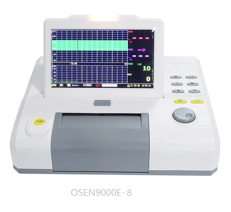7 Inch Fetal Monitor CTG Machine Cardiotocography TOCO Fetal Heart Rate Monitor with Twin Doppler and Printer