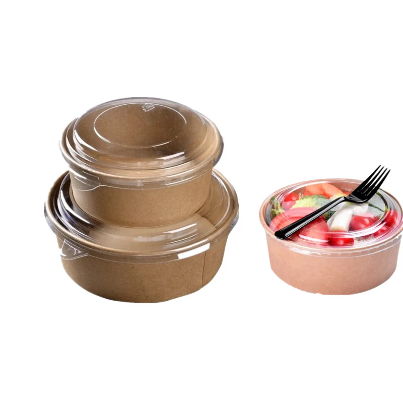 HeePACK Best selling Biodegradable Kraft Paper Cup disposable Paper Tub/Bowl With Paper Lid and plate