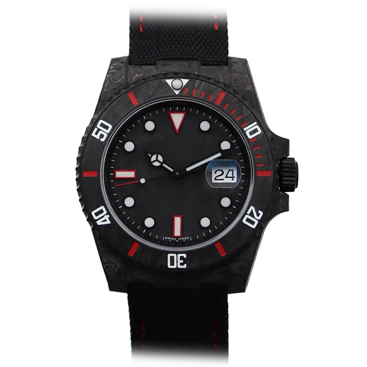 DIW carbon watch 116610 Blaken 40mm DLC plated steel Black PVD 3135 Automatic Watch for men black dial luxury custom logo watch