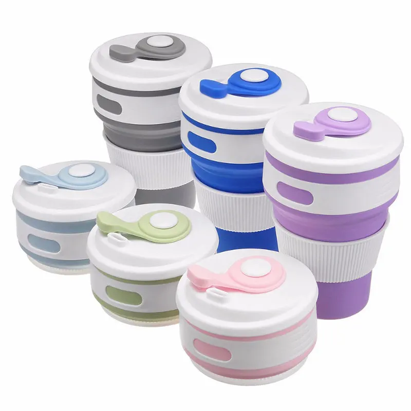 Coffee Mugs Travel Collapsible Silicone Cup Folding Water Cups BPA FREE Food Grade Drinking Ware Mug Tea Coffee Cups