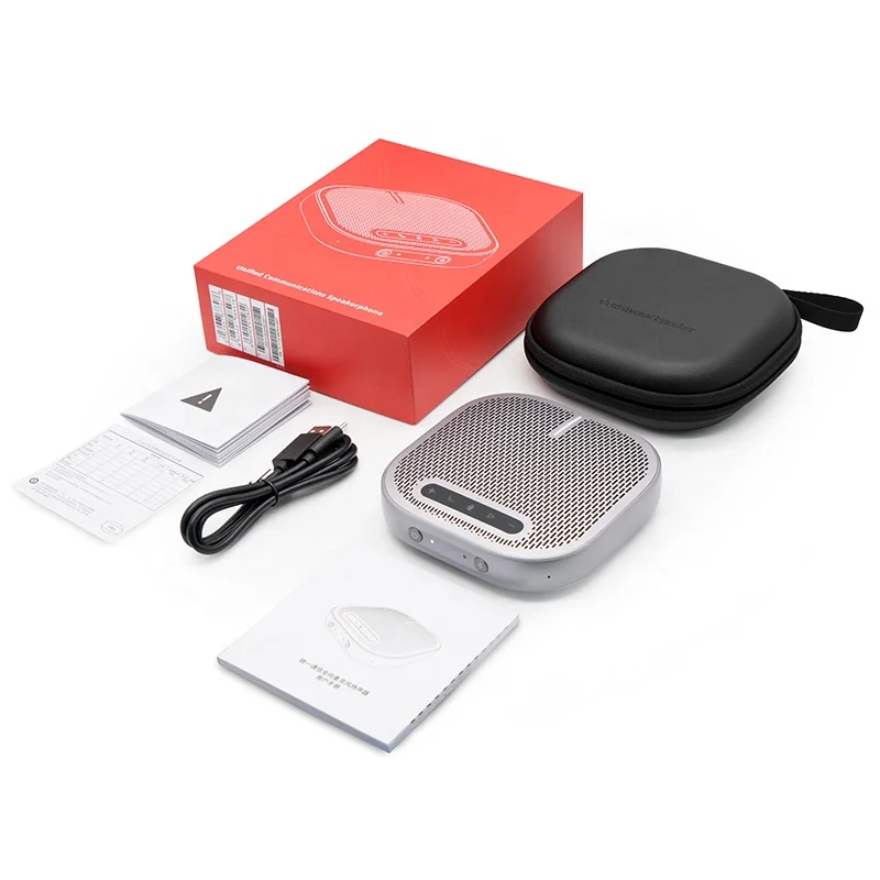 360 Omnidirectional Wireless Speaker Audio Pickup Conference Speakerphone Mobile Phone Black Gift Computer Microphone Box Style