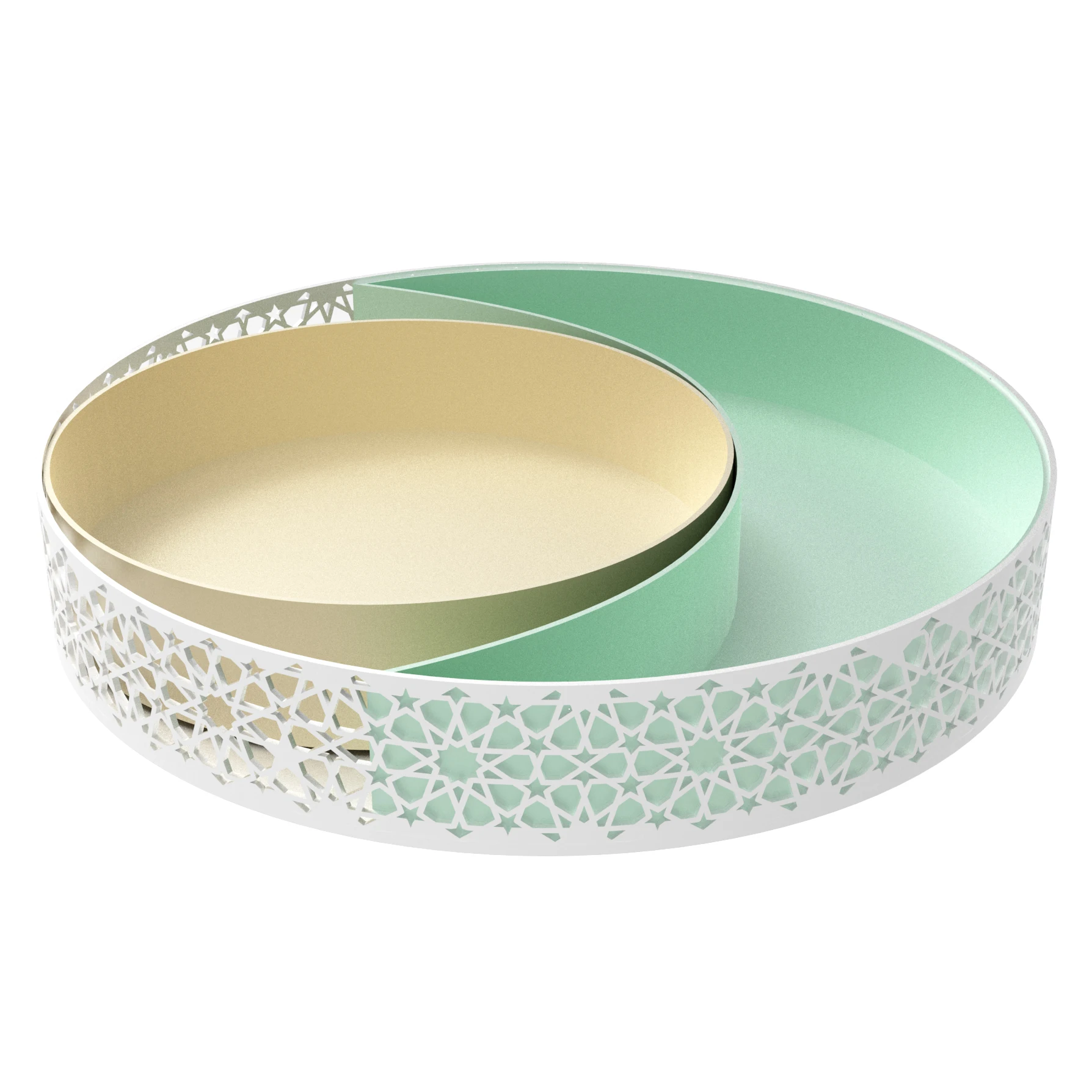 Fresh Style Macaron Color Metal Serving Tray for Ramadan Decor