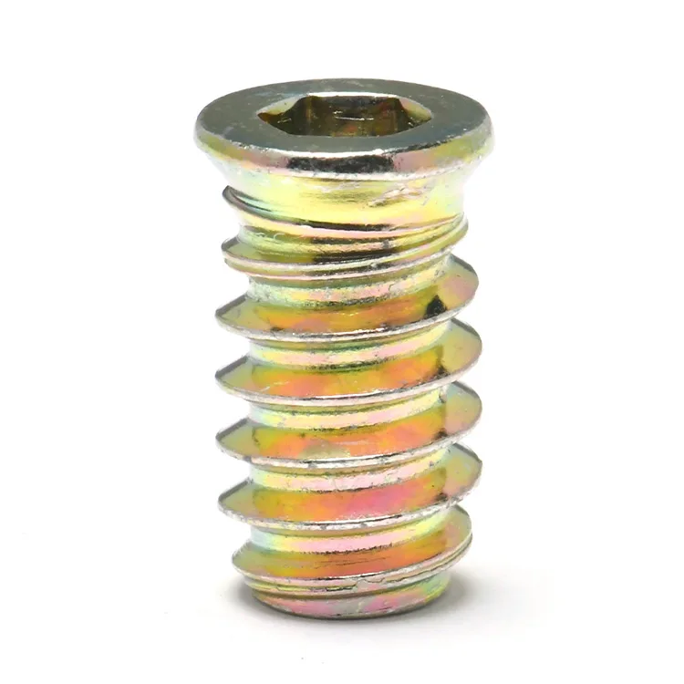 Threaded Hot Sale China Factory Steel Hex Socket CSK Head with Flange Wood Insert Nuts