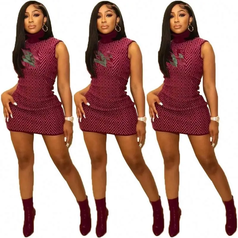 Luxury brand clothing women fashion Printed high neck Casual Dresses designer clothes famous brands short dress for women