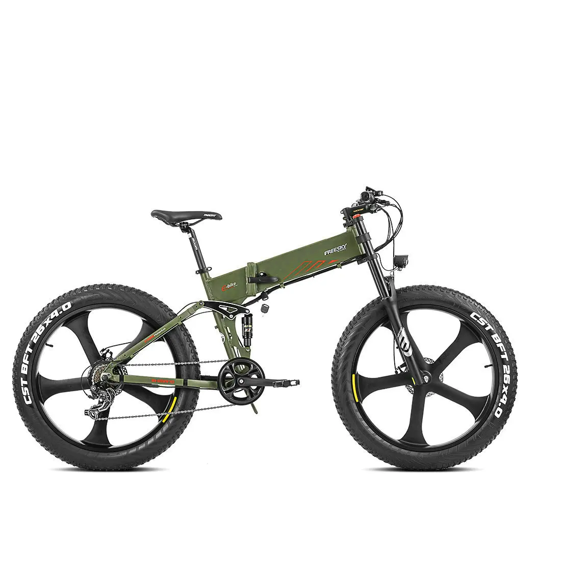 
YANSAN Foldable Electric Bike Folding E-bike Ebike Bicycle E Moped with Pedals F2600E 