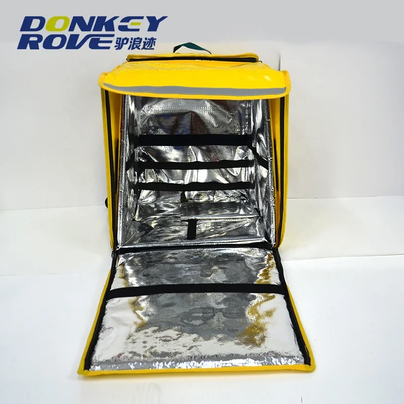 840D PVC waterproof folded insulated food delivery backpack by bicycle