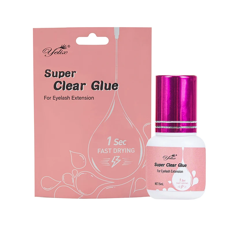 Yelix 0.1-3s Free Adhesive Sensitive Clear Pink Extension Glue Lash South Korea Strong Waterproof Eyelash Glue