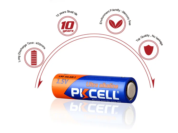 Pkcell brand high quality alkaline 1.5V batteries remote battery cell aa