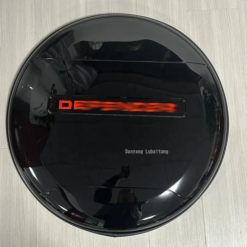 Glossy Black with Red Letter Spare Wheel Cover Rear Tire Cover for Land Rover Defender 2020-2024