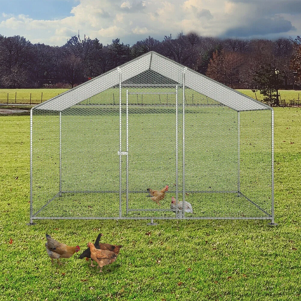 3M Span Galvanized Steel Chicken Runs Metal Cage Hen House Coop