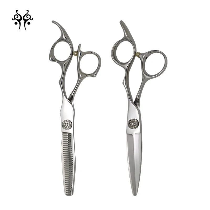 China Good Quality  Professional Hair Scissors 6 Inch Hairdressing Scissors Five-piece Set