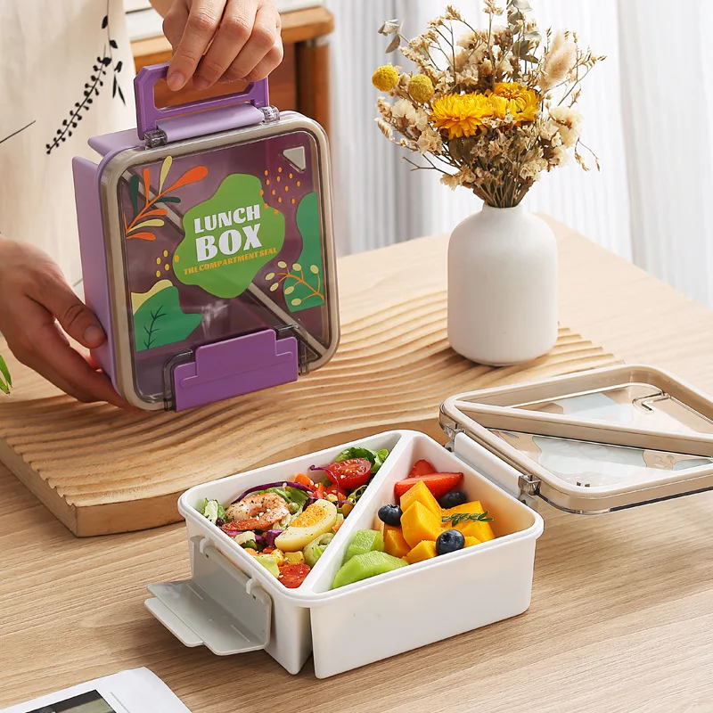 school compartmentalized container adult bento lunch box child leak proof with handle