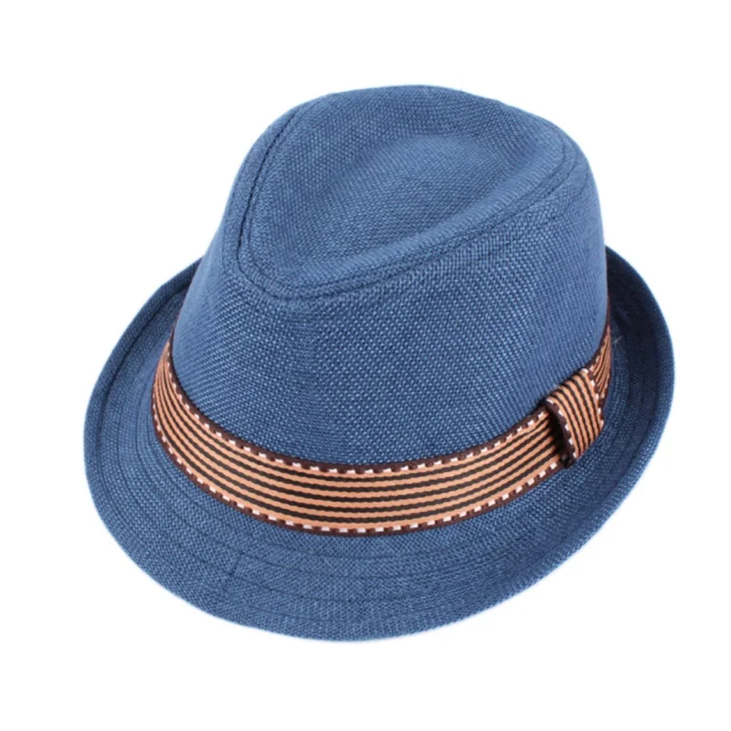Kids Straw Beach Hats Ladies Summer Fedora Hat Men Jazz Sun Hat Parent-Child