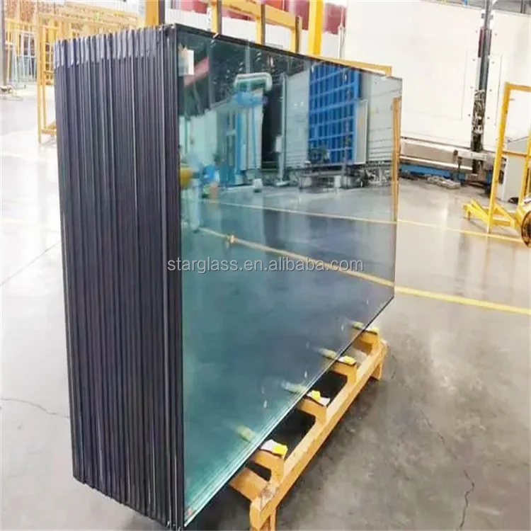 Glass factory windows and doors 12mm low - e double glazed tempered glass insulated glass