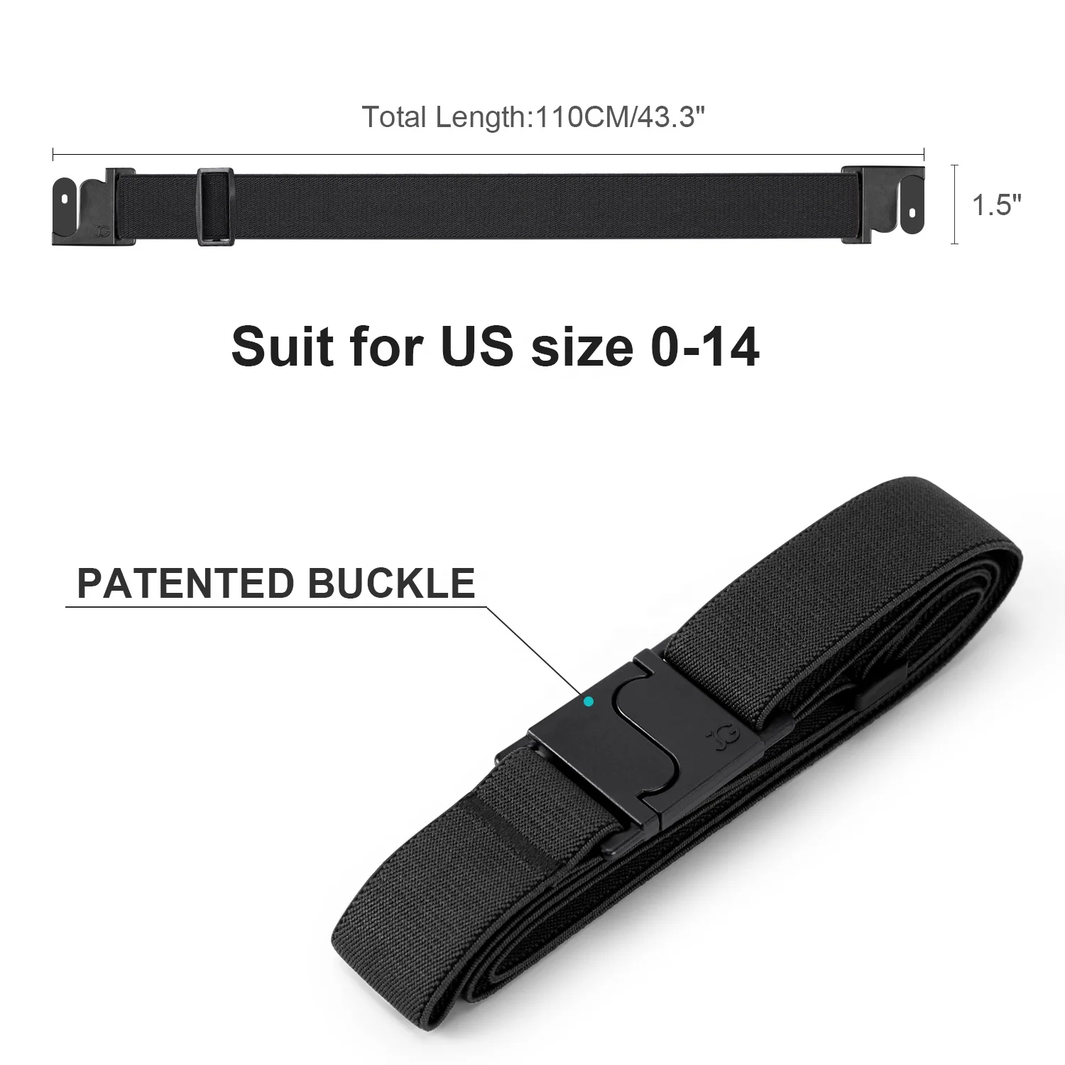 
wholesale fabric elastic women belt Adjustable Elastic Canvas Flat buckle jean pants dress belt women belts 