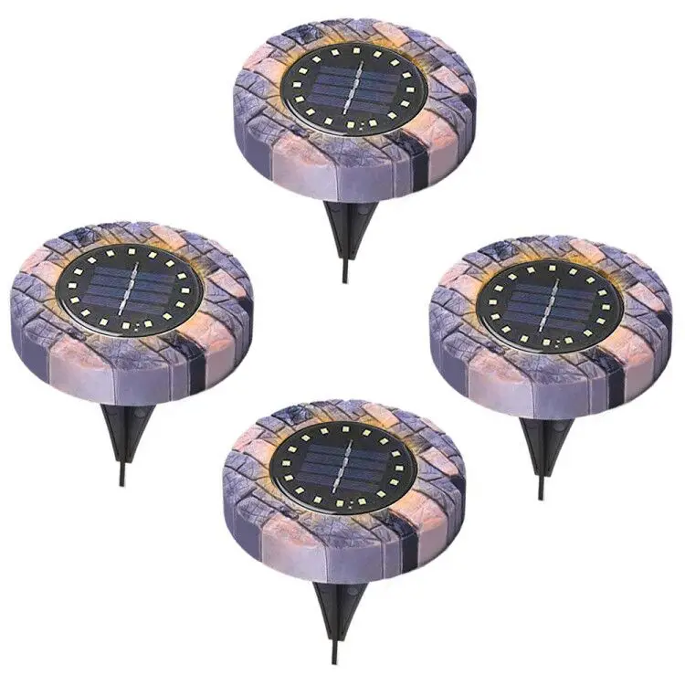 Outdoor Waterproof IP65 stone rock design Solar underground light for Lawn Pathway Garden