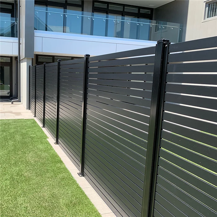 New Style Security Lightweight Outdoor Metal Apartment Protection Black Slat Panel Aluminum Garden Wall Fence