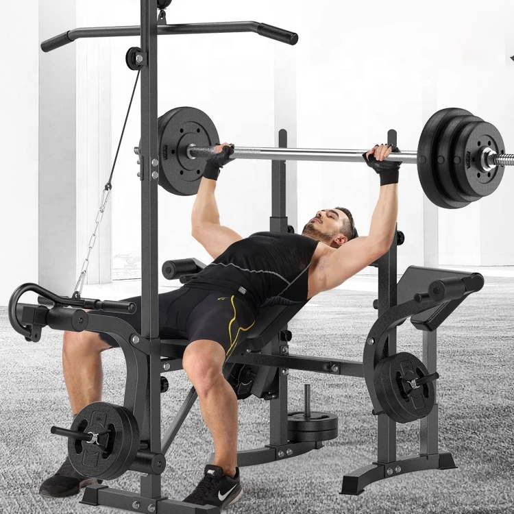 Gym Equipment Foldable Multi Press Station Adjustable Multifunctional Weight Lifting Benches