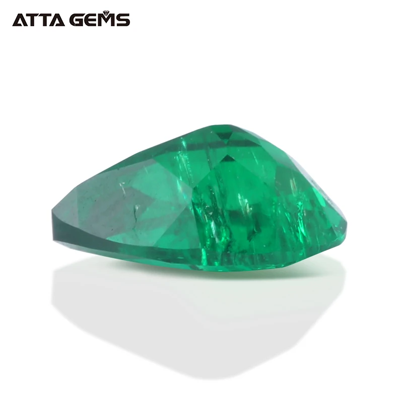 Lab Created 1.5 Carat Pear cut Loose Zambian Emerald 9*6mm Hydro Russian Emerald For Sale