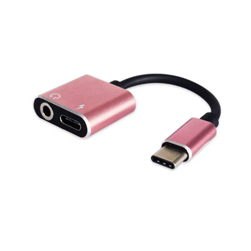 High quality Type C to 3.5mm Audio Jack 2 in 1  Headphone Adapter Charger Charging Cable for Cellphone