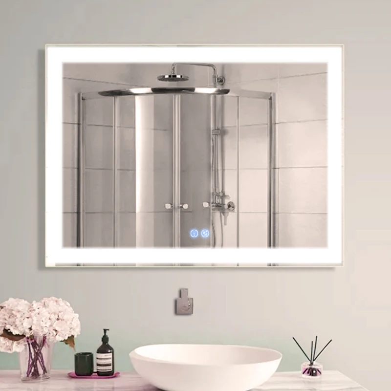 Factory HZW light mirrors full UL CE cUL hotel renovation 24*36/36*36/48*36 touch sensor anti-fog CCT 3000K-6000K led mirror
