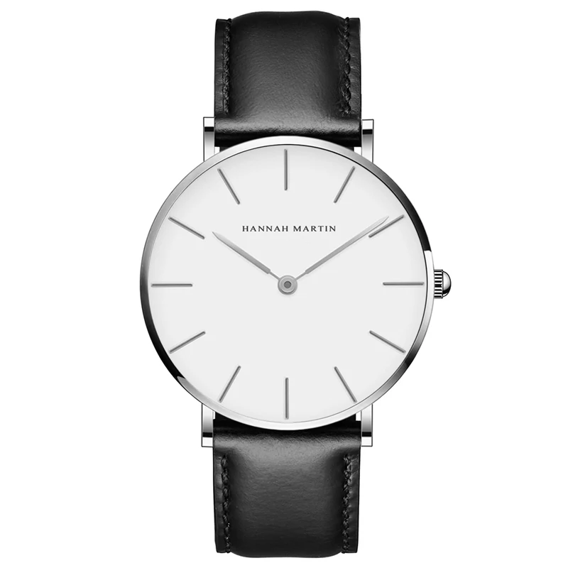 Fashion Simple Hannah Martin Top Luxury Brand Japan Quartz Movement Waterproof Gift Dress Relogio Feminino Wristwatches for Men