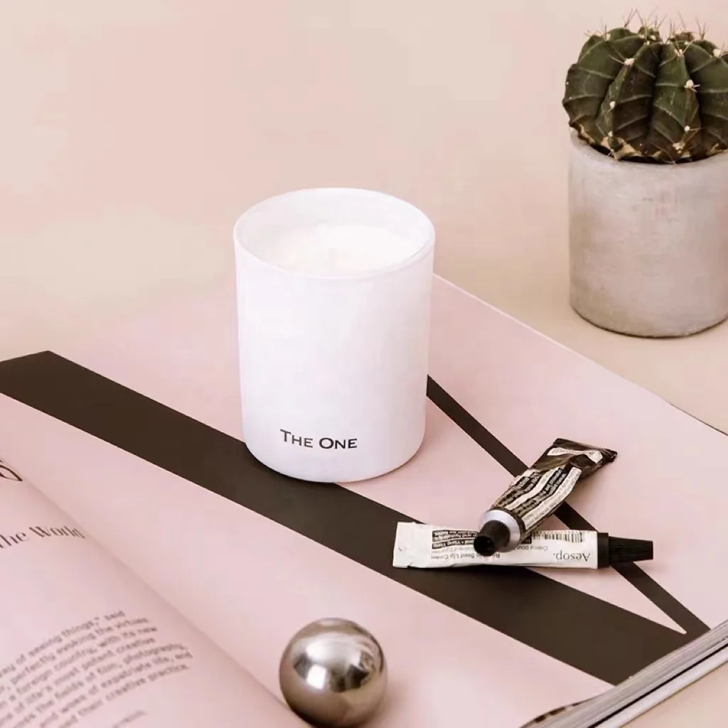 High Quality 12Oz 16Oz Glossy White Empty Glass Candle Vessels Jar Custom Label And Logo Candle Container With Box