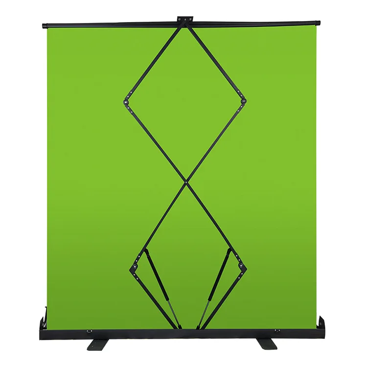YEAH Pull Up Roll Down Collapsible White Green Black Blue Backdrop, Video Photography Streaminng Background Green Screen