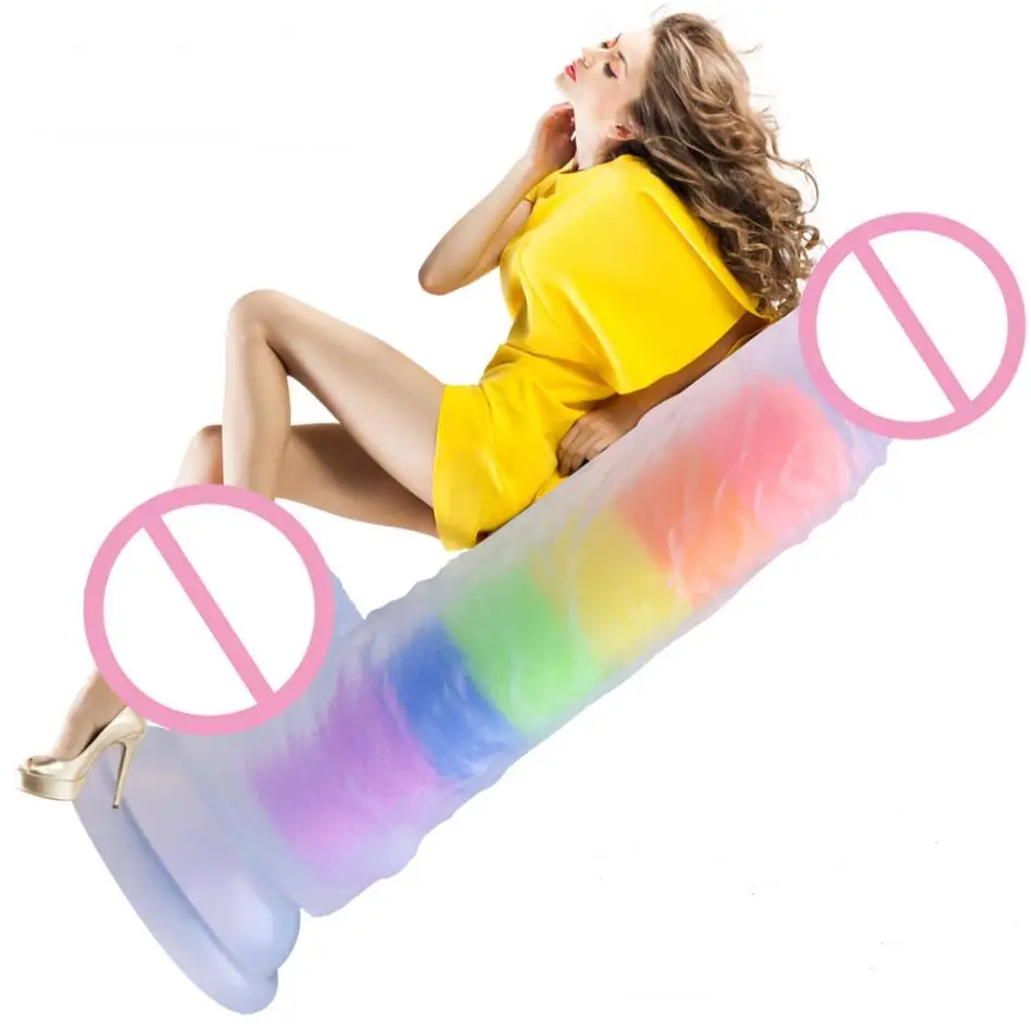 Liquid silicone simulation dildo transparent crystal female masturbation equipment sexy adult products