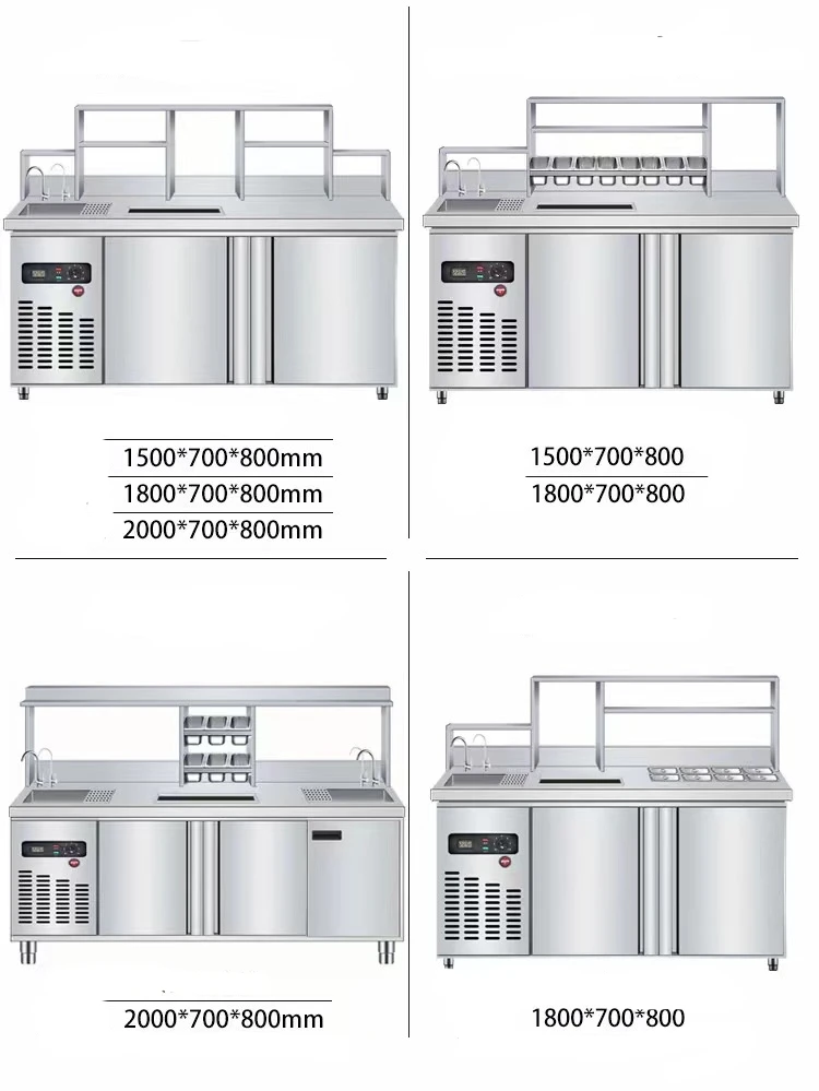Water Bar Workbench refrigerator Stainless Steel Cocktail Working Station water bar machine