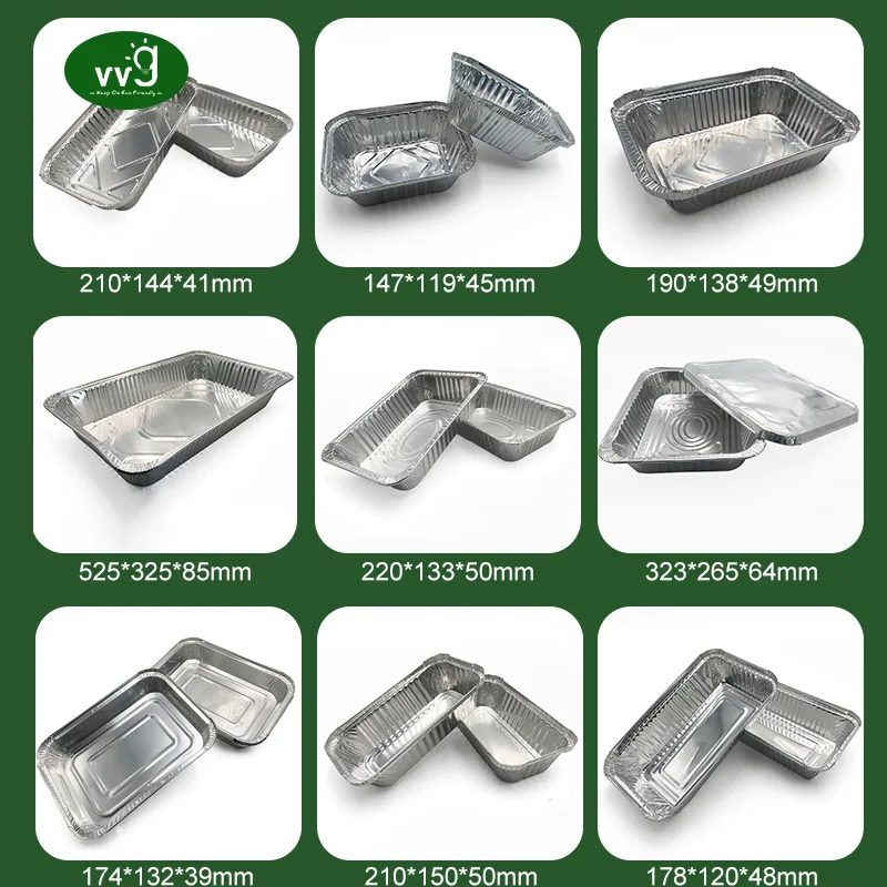 VVG aluminum foil container food trays take out freezer oven safe 3/4 compartment disposable aluminum foil pans