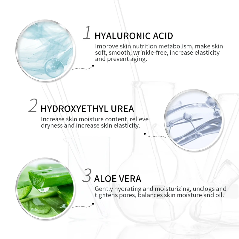 Organic Private Label Facial Care Nourishing Moisturizing Pure Hyaluronic Acid Face Skin Serum