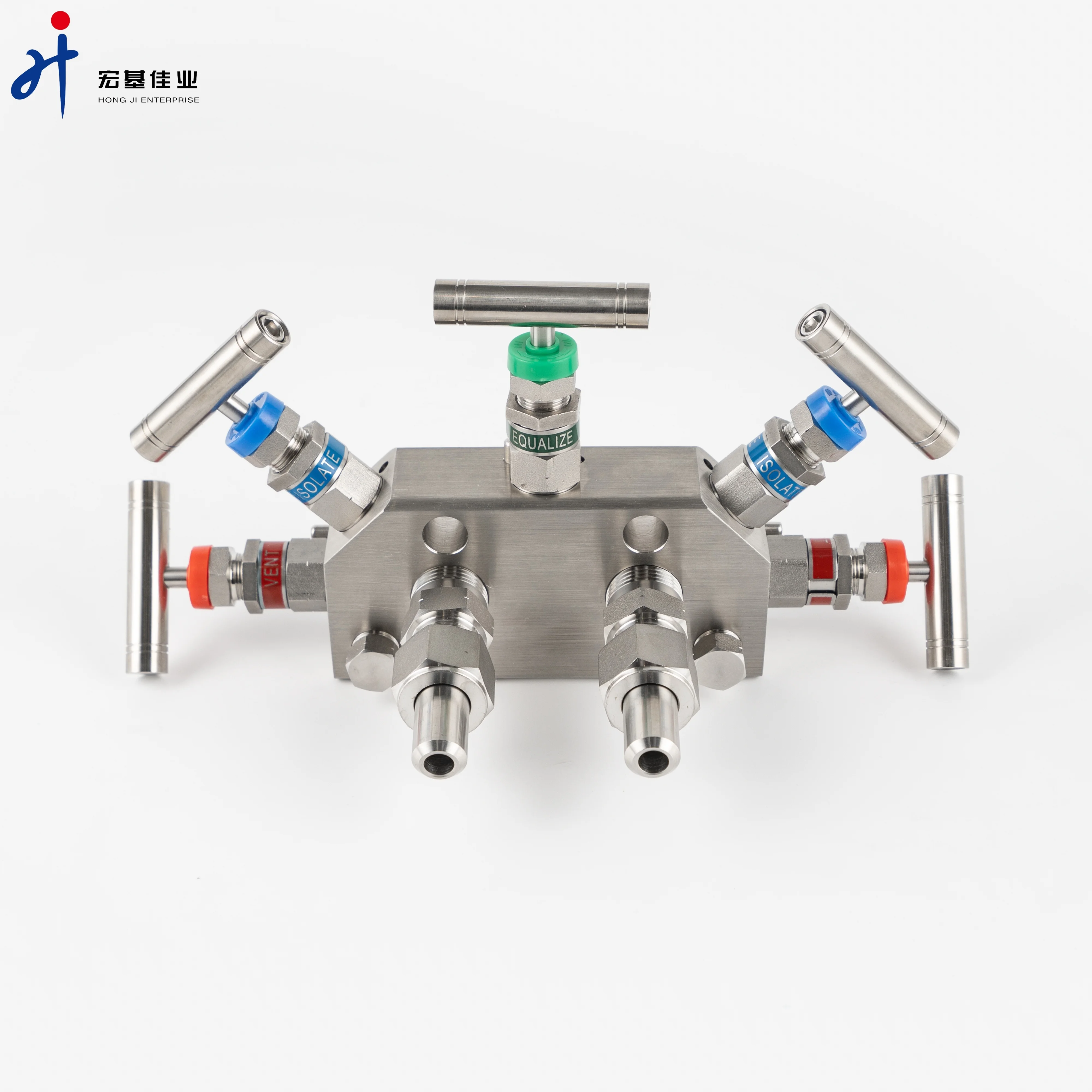 5-valve Manifolds 6000psi 316 Coplanar Type Stainless Steel Water Needle High Temperature Manual Valve Hard Sealing Hongji 1/4'