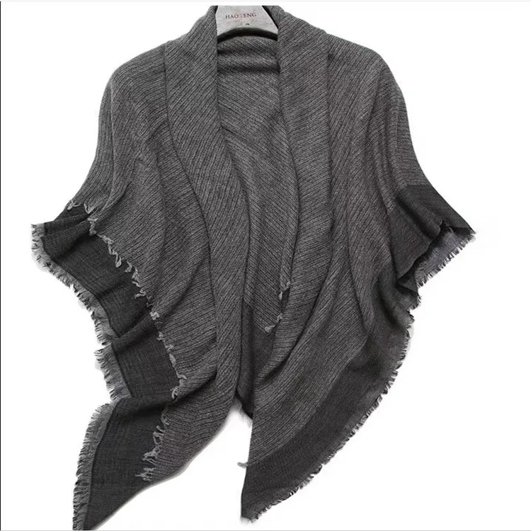Ladies striped  square shawl autumn and winter new black scarf for women cashmere