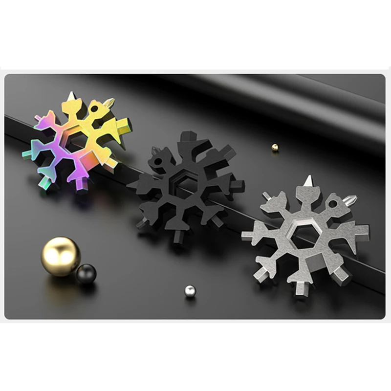 Многофункциональный инструмент со снежинками, отвертка из нержавеющей стали, брелок со снежинками, многофункциональный инструмент, открывалка для карт и бутылок для кемпинга