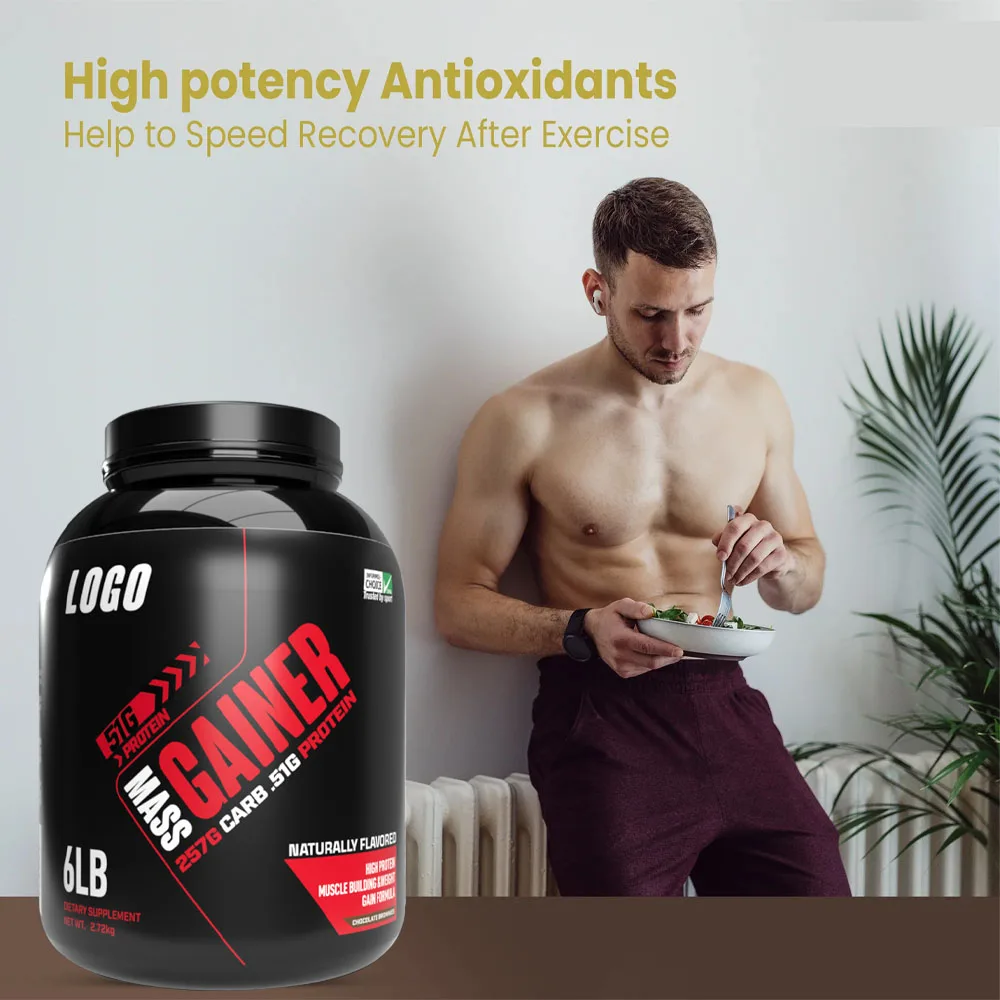 Private Labels Muscle Building 6lbs 15lbs Mass Gainer Whey Protein Serious Weight Gainer Protein Powder Mass Gainer