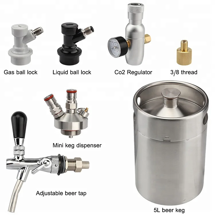 Draft Beer Growler Beer Barrels Dispenser Stainless Steel 304 Mini Beer Keg 5l 10l 3.6l 4l 2l With Dispensing System