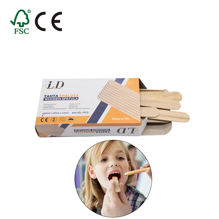 Natural Wood Disposable Tongue Depressor Spatulas Sterile Wooden Tongue Depressor