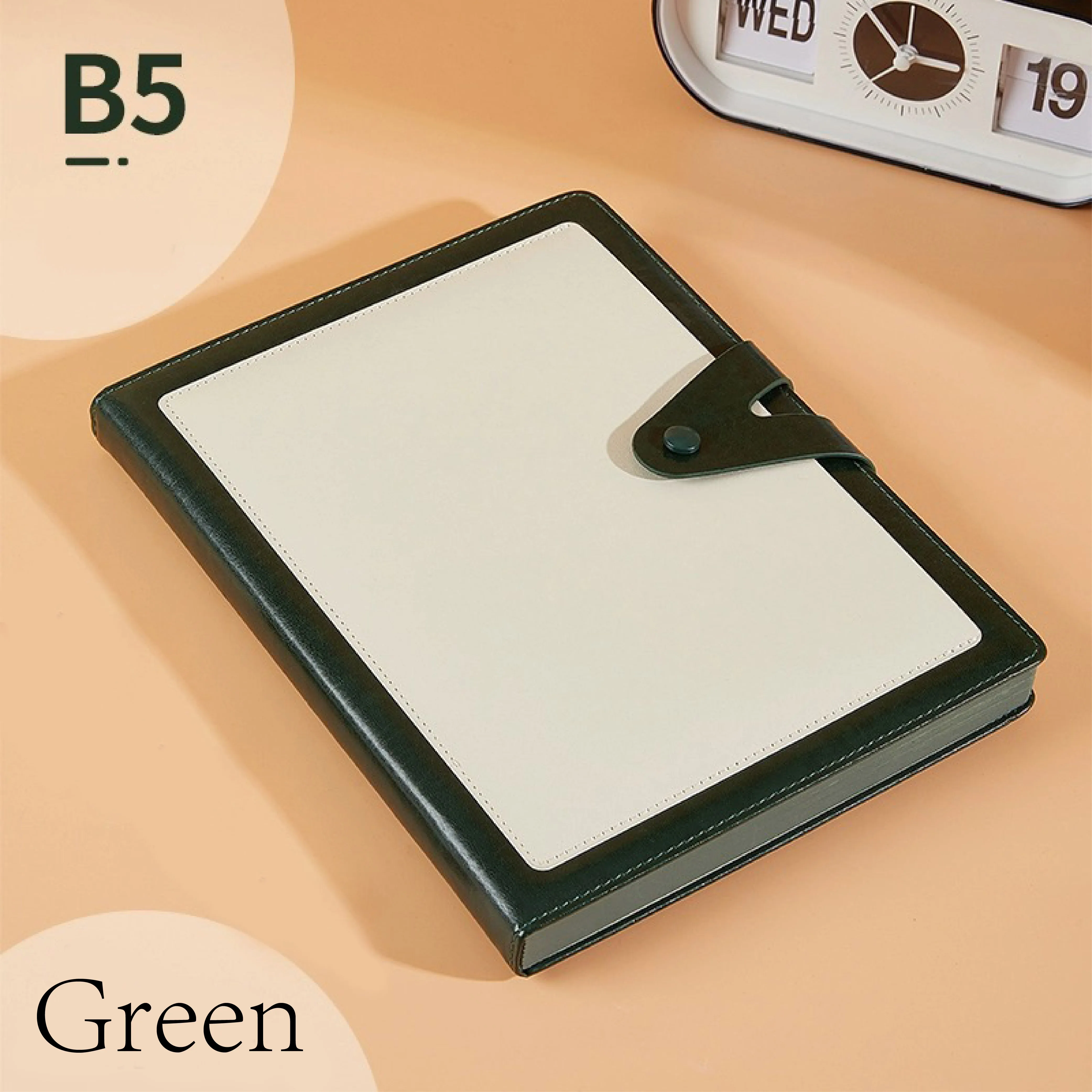 New B5 Budget Planner Customizable Diary Print Edge Journal Colorful PU Leather Notebook with Pocket Magnetic Buckle Notebook