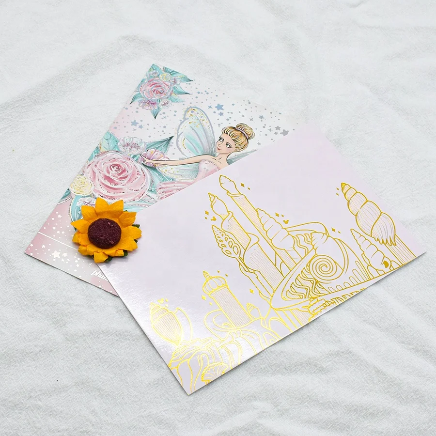 Foiling Gold Thank You Card Greeting Custom Paper Business Card