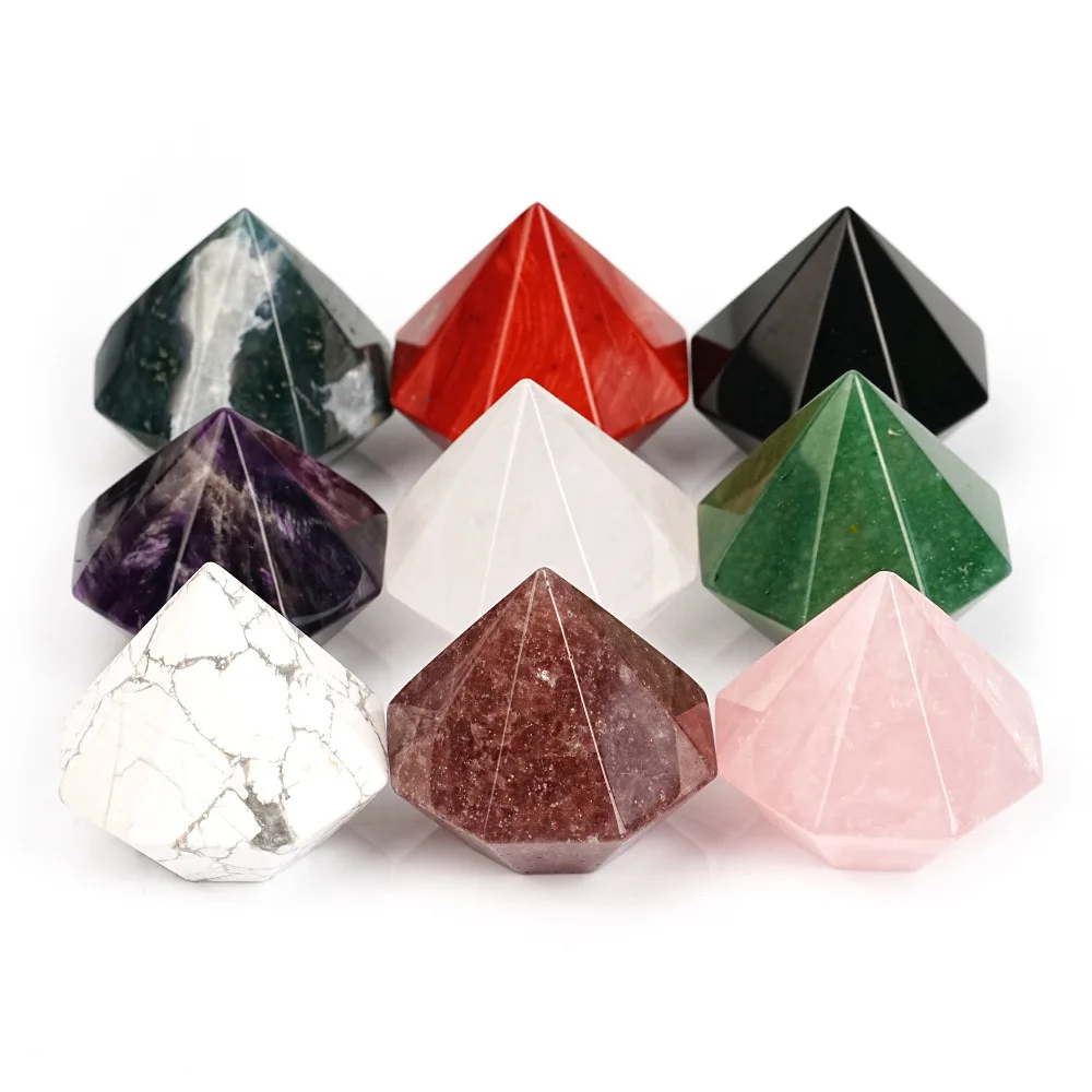 Wholesale Obsidian Rose Quartz Diamond Natural Gemstone Crystal Diamond Crafts For Gift Spirit Healing