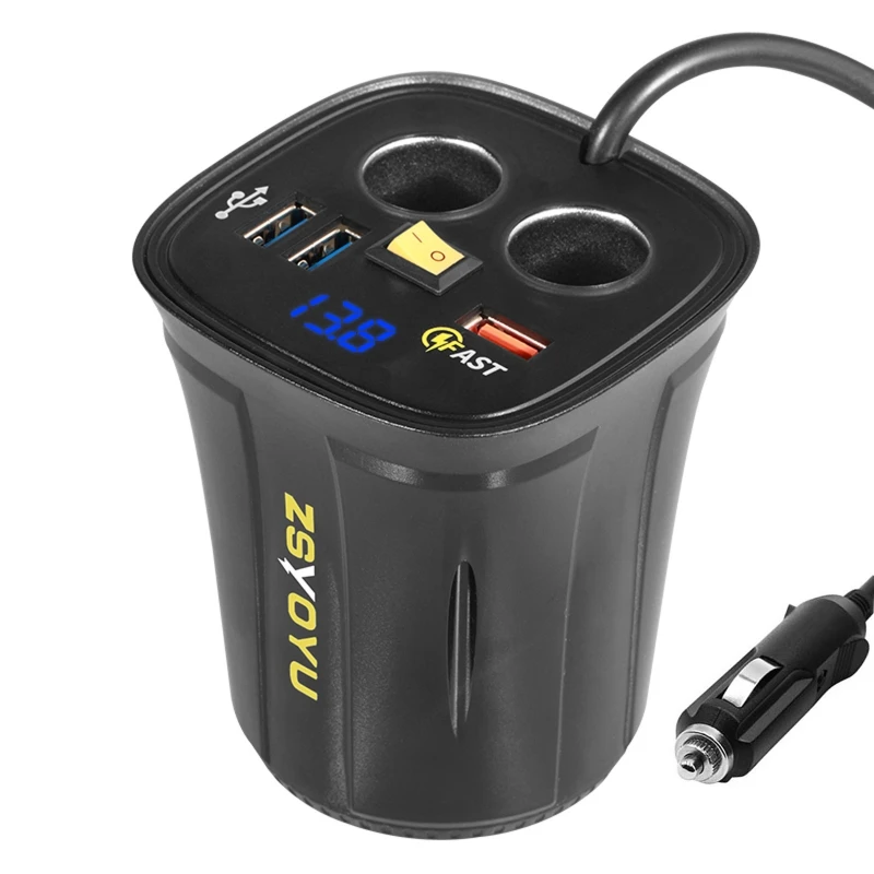 Электрический 120 Вт 12 В/24 В постоянного тока разветвитель розетки адаптер питания 3 QC 3,0 USB Автомобильное зарядное устройство