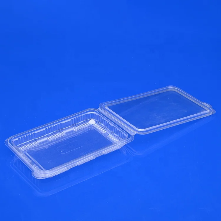 Transparent manufacturers take away clamshell container Custom plastic low height  design food container