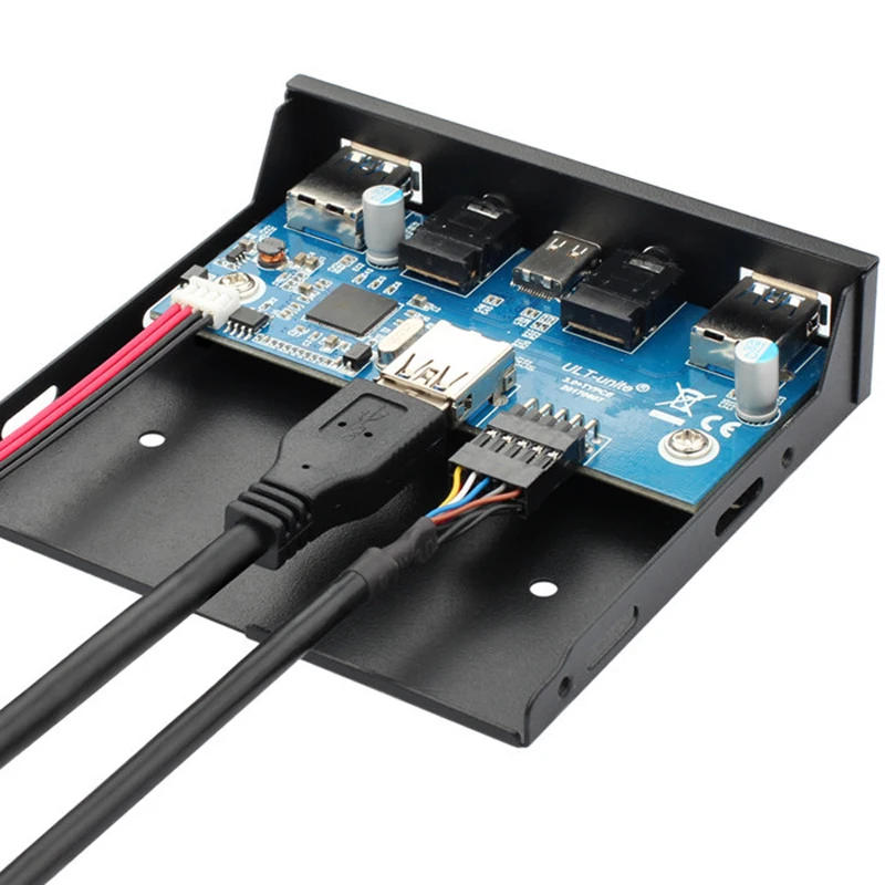 3.5 inch Custom USB Type C HD Audio USB3.0 Front Panel computer aluminum usb type-c floppy bay