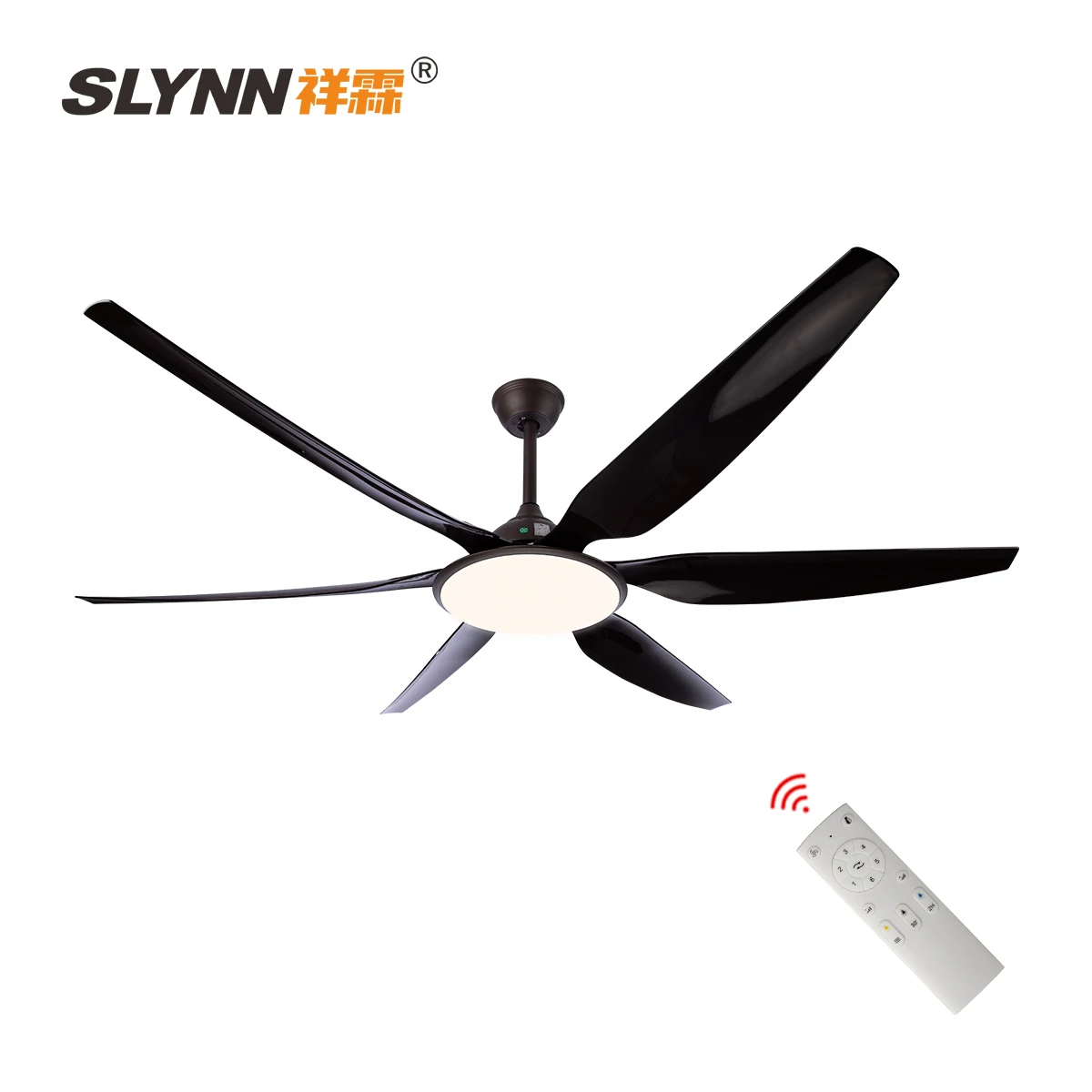 SLYNN Custom Indoor 6 blade современный 66-дюймовый светодиодный светильник потолочный наружный потолочный вентилятор со световым пультом дистанционного управления с тихим регулированием яркости