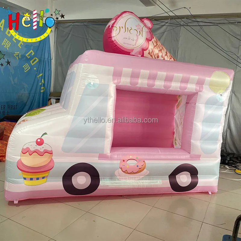 Hot sale inflatable ice cream car, inflatable ice cream booth for sale