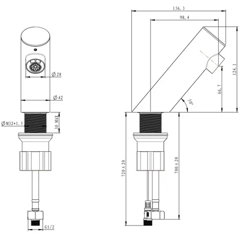 Commercial Cold Water Intelligent Hand Free No Touch Sensor Automatic Faucet